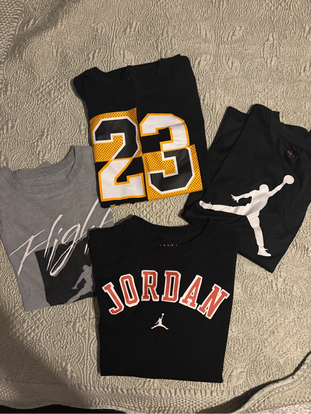 Jordan Kids' Black Tee with Red and White Logo
